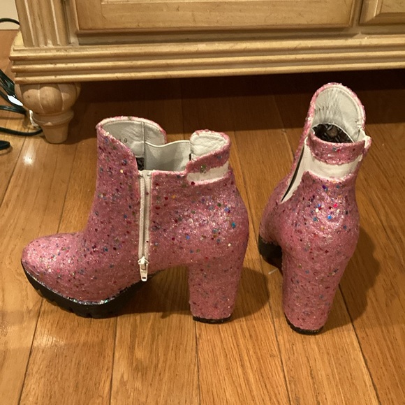Allegra K pink glitter platform boots Sz 9 - Picture 4 of 7